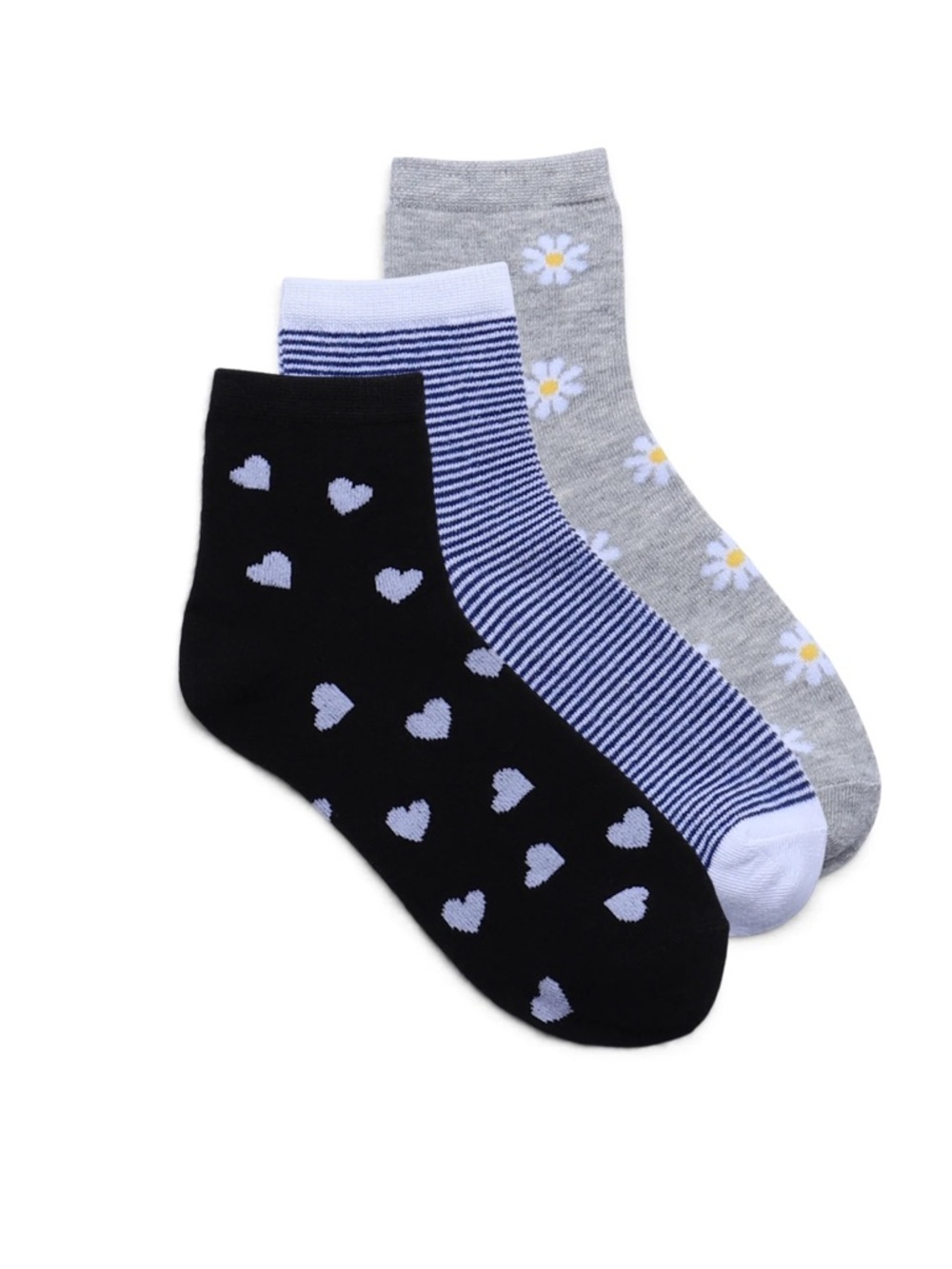 3 No Boundaries Ankle Socks, 3-Pack, Women's, Size 4-10 - Picture 3 of 14